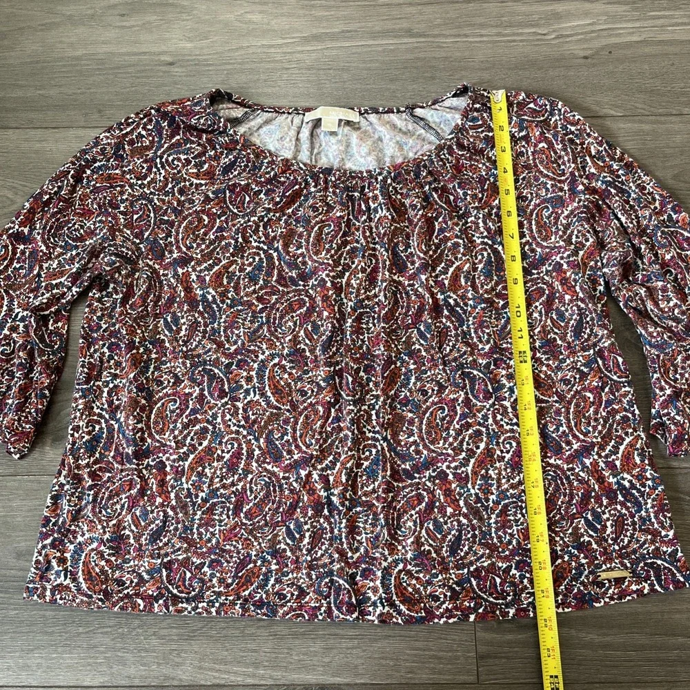 Michael Michael Kors Womens XL Blouse Top Multicolor Paisley